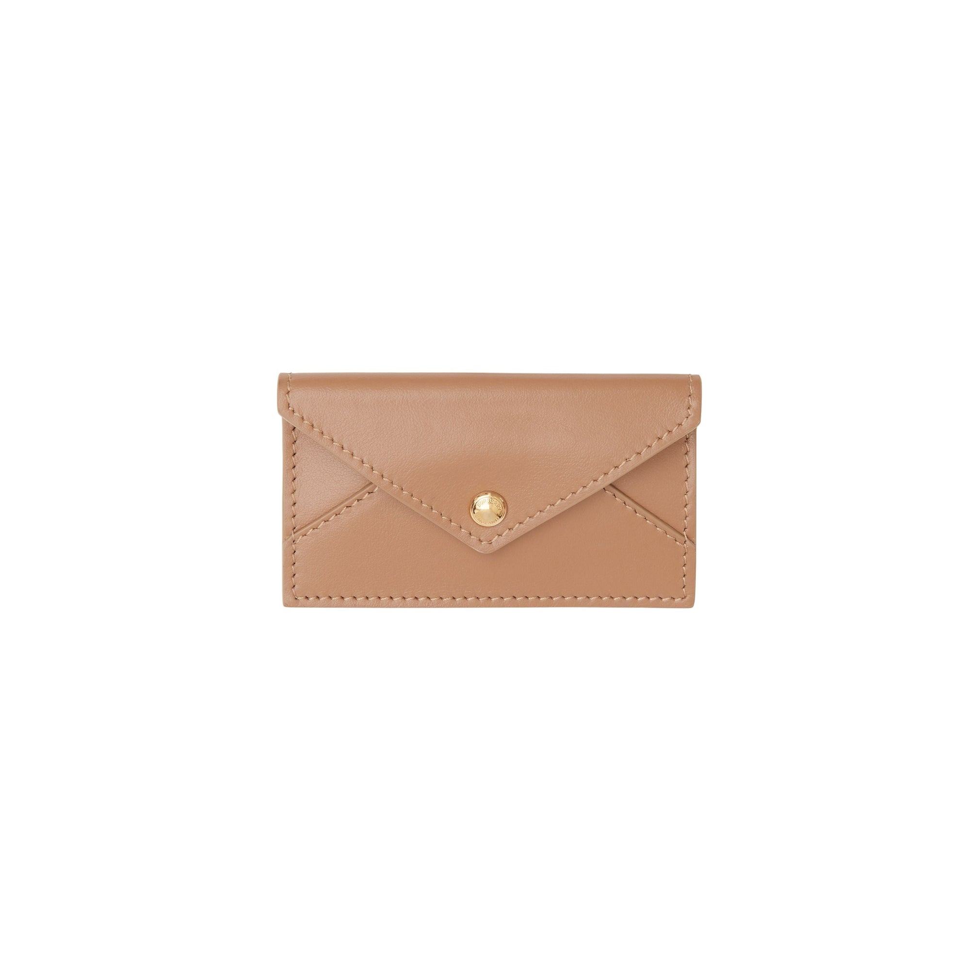 Clutch enveloppe TB ceinturé en cuir d'agneau matelassé - Camel Intense