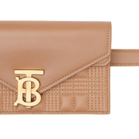 WARM CAEL Clutch enveloppe TB ceinturé en cuir d'agneau matelassé