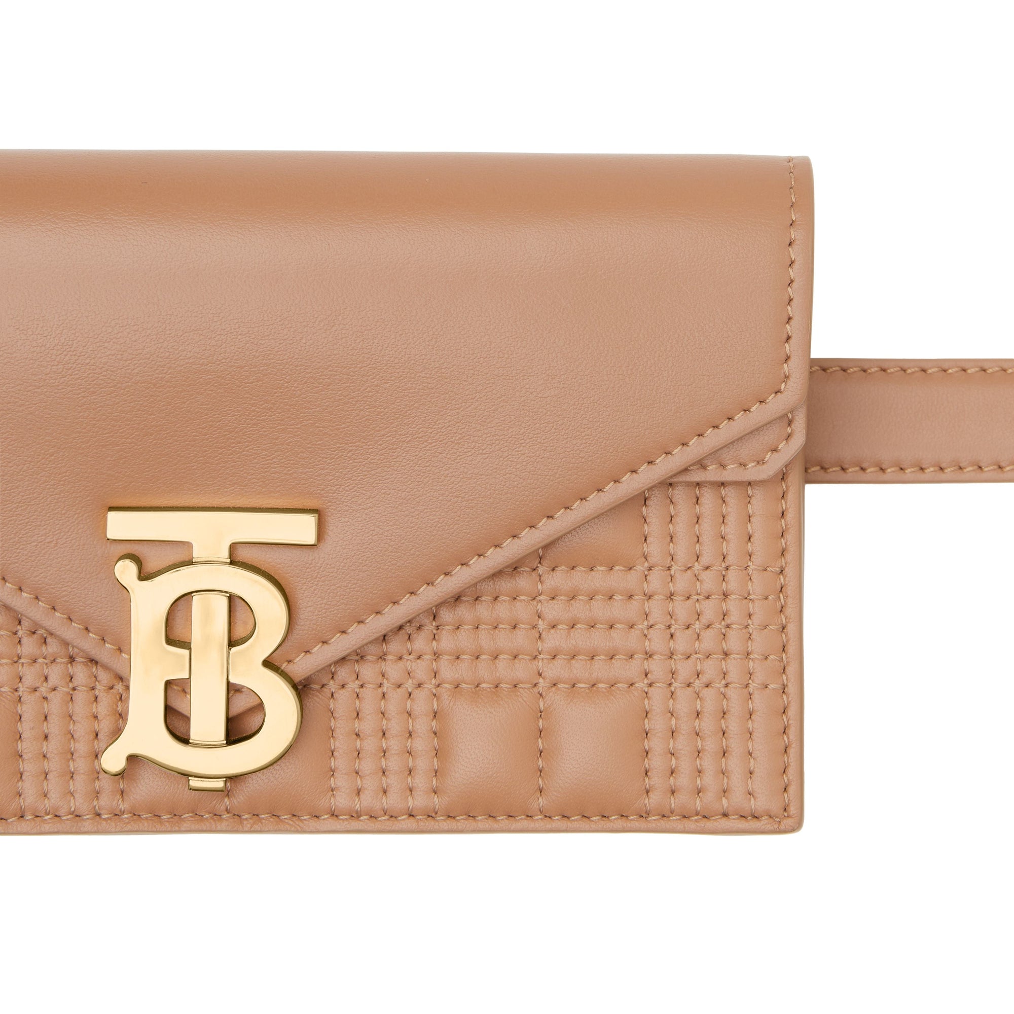 WARM CAEL Clutch enveloppe TB ceinturé en cuir d'agneau matelassé
