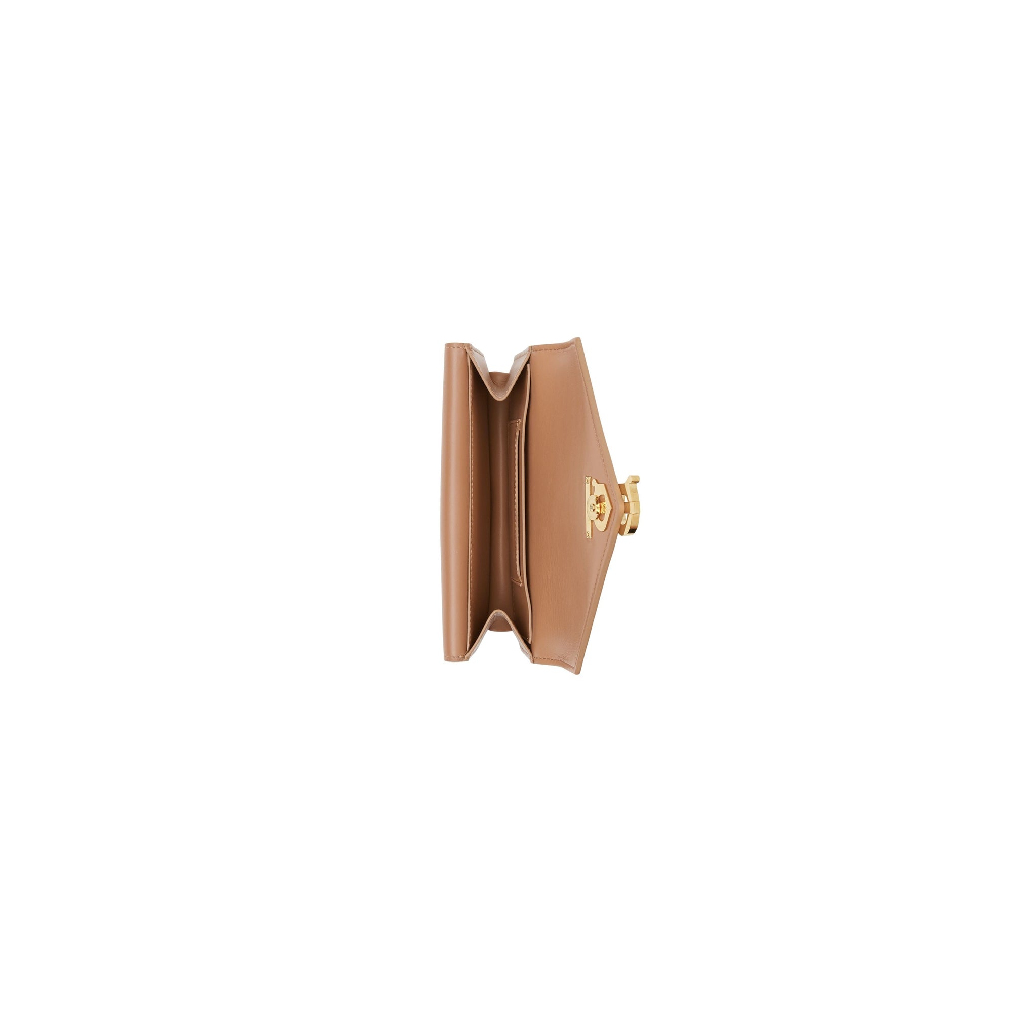 Clutch enveloppe TB ceinturé en cuir d'agneau matelassé - Camel Intense