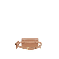 Clutch enveloppe TB ceinturé en cuir d'agneau matelassé - Camel Intense