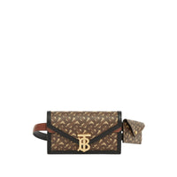 Clutch enveloppe TB ceinturé en toile écologique Monogram - Brun Bride