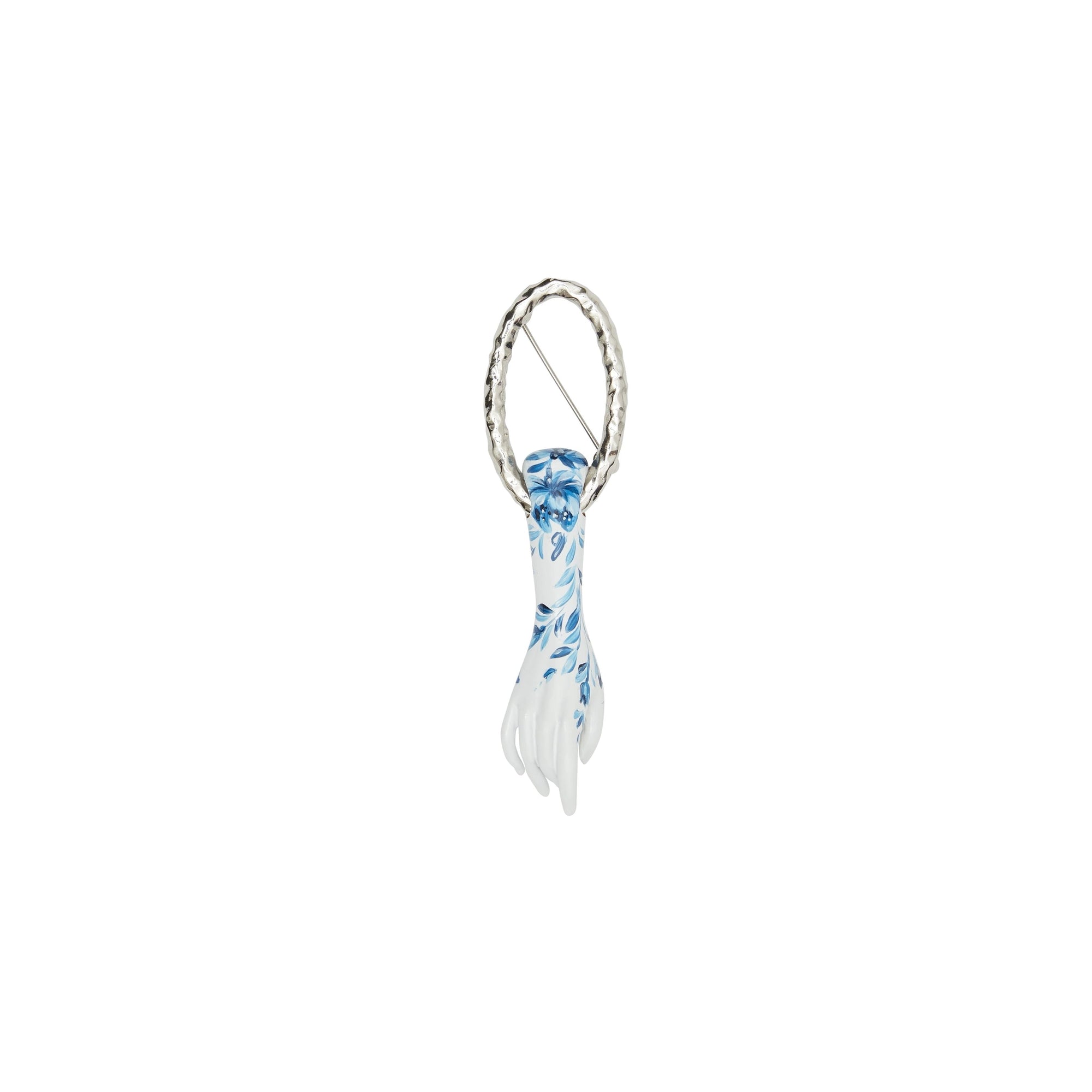 Broche plaquée palladium avec émail - Or clair