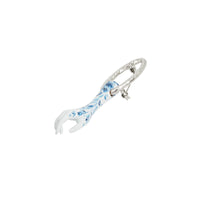 PALLADIO/WHITE/BLUE Broche plaquée palladium avec émail