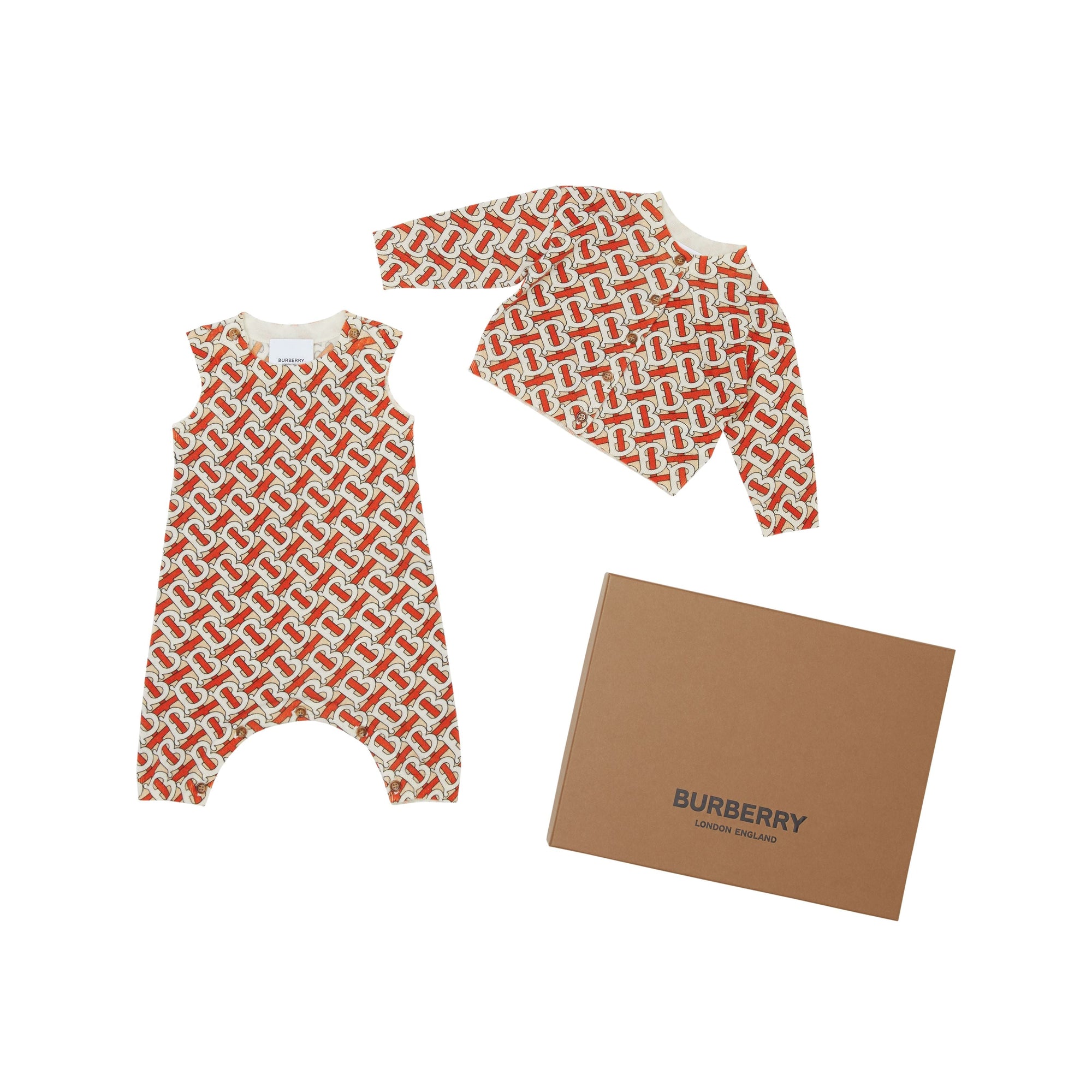 VERMILLION Coffret cadeau deux pièces pour bébé en laine mérinos Monogram