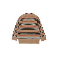 ARCHIVE BEIGE Cardigan en laine et cachemire à rayures iconiques