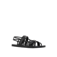 Sandales webb en cuir - Noir