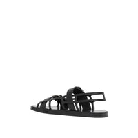 Sandales webb en cuir - Noir