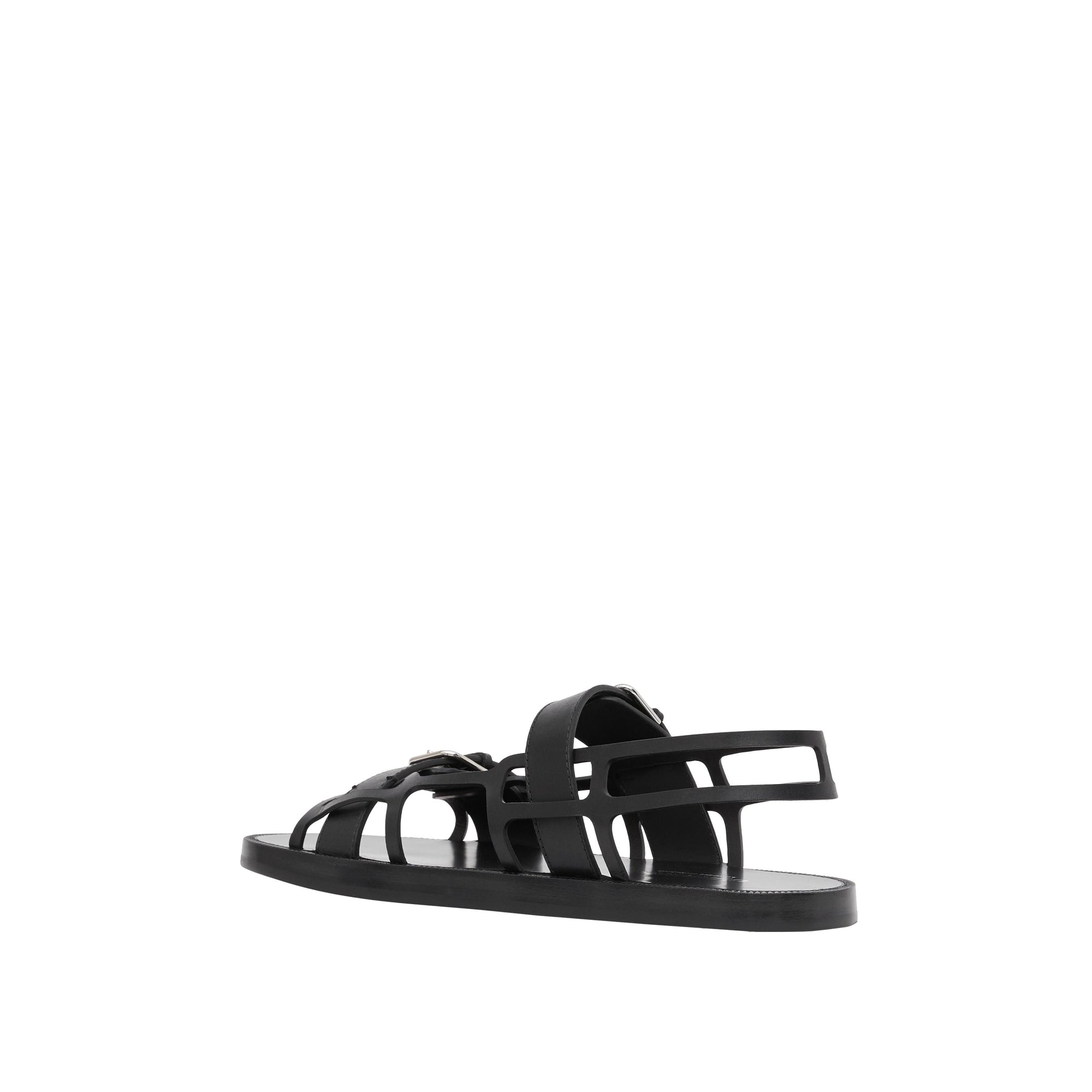 Sandales webb en cuir - Noir