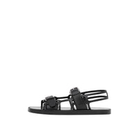 Sandales webb en cuir - Noir