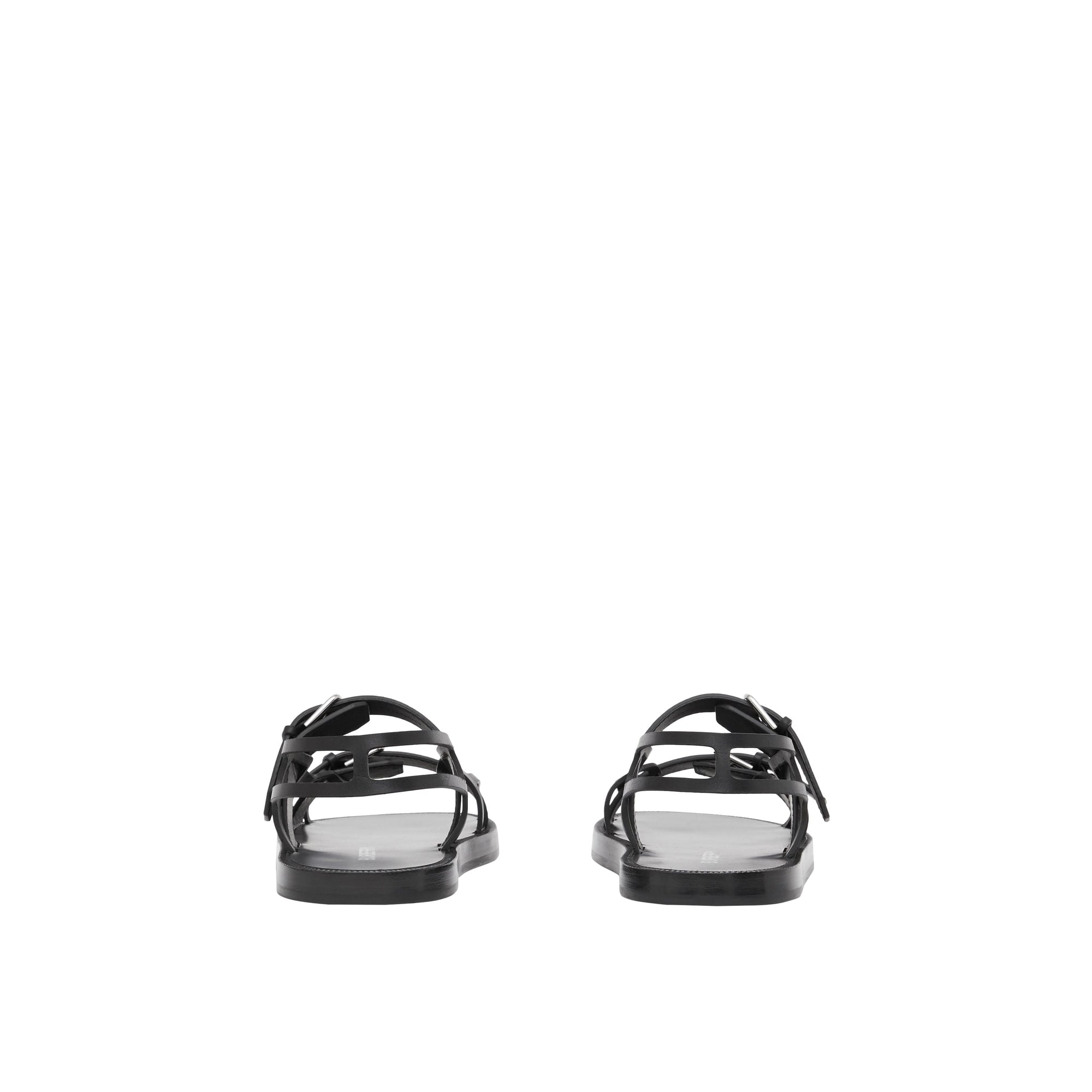 Sandales webb en cuir - Noir