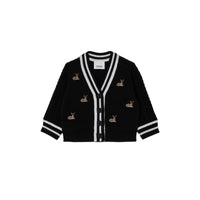 BLACK Cardigan en laine mélangée à motif daim