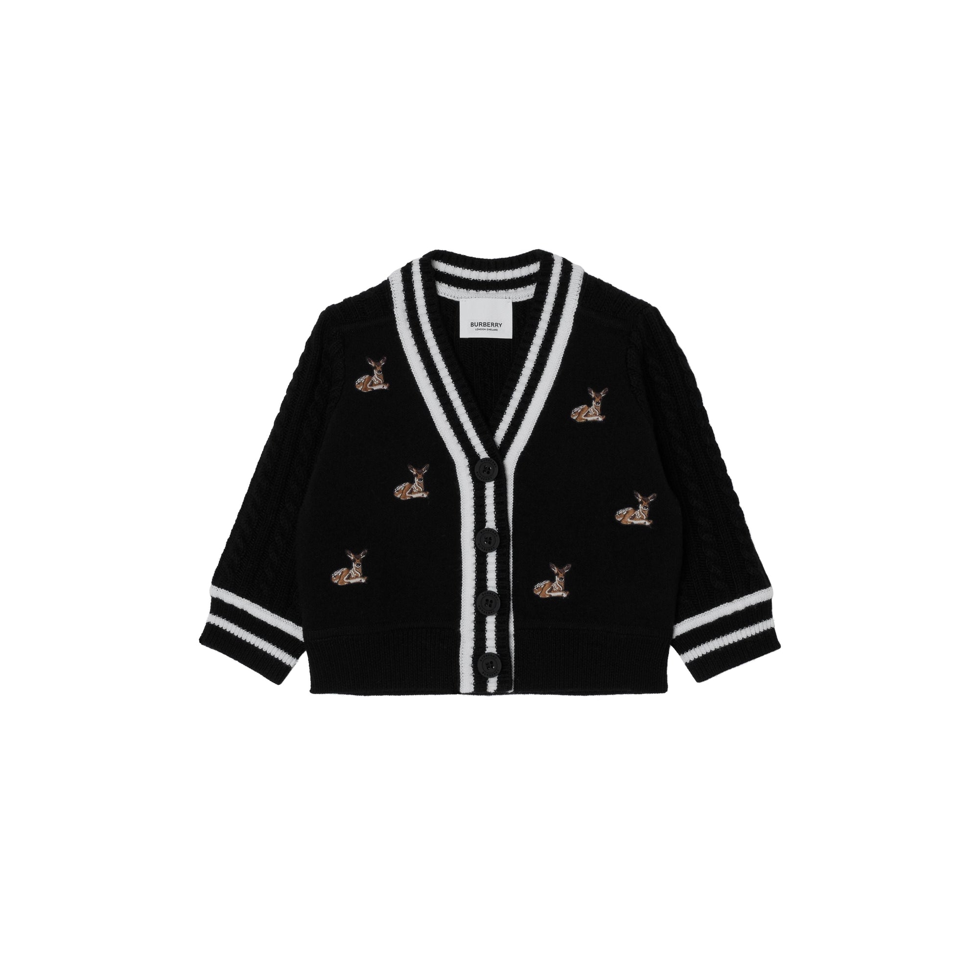 BLACK Cardigan en laine mélangée à motif daim