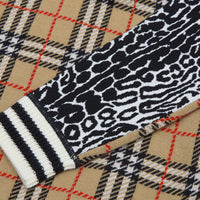 LEOPARD PRINT Pull en jacquard de laine mérinos à motif check et léopard