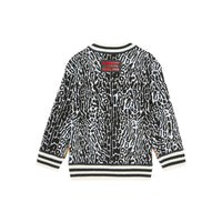 LEOPARD PRINT Pull en jacquard de laine mérinos à motif check et léopard