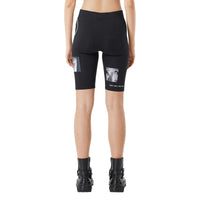 Short de cycliste en jersey stretch à imprimé montage - Noir