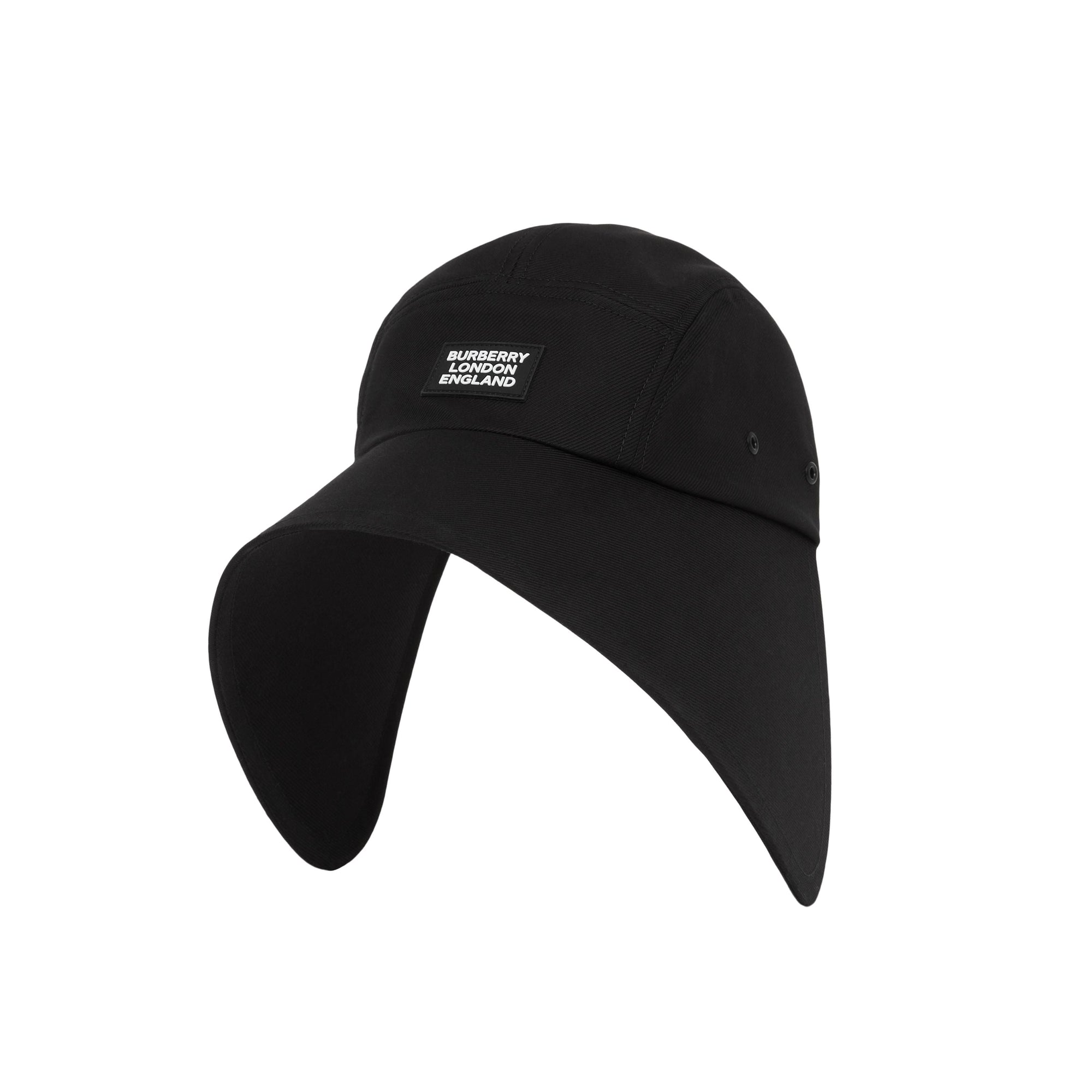 BLACK Casquette à bords larges en sergé de coton avec logo appliqué