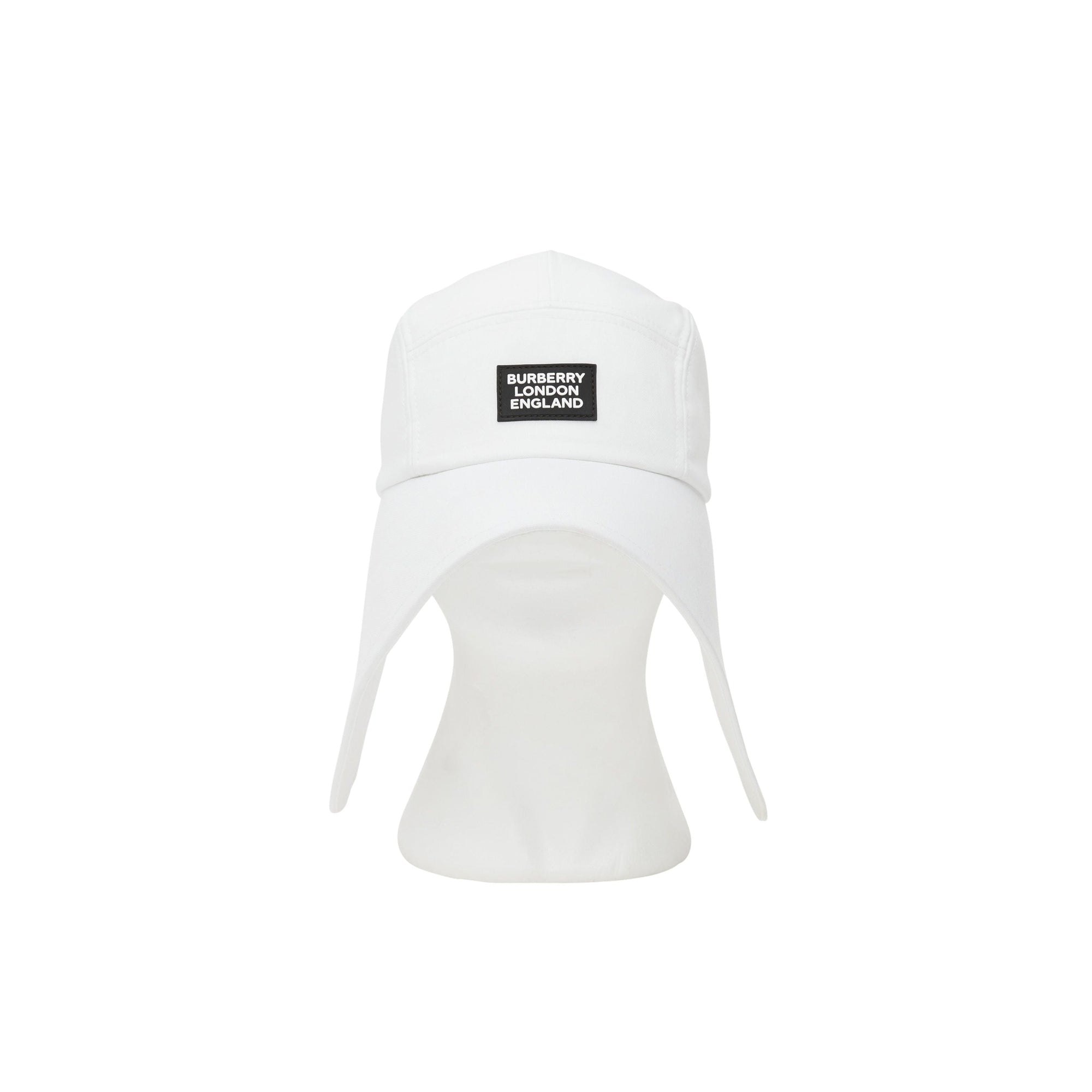 Casquette à bords larges en coton avec logo appliqué - Blanc optique