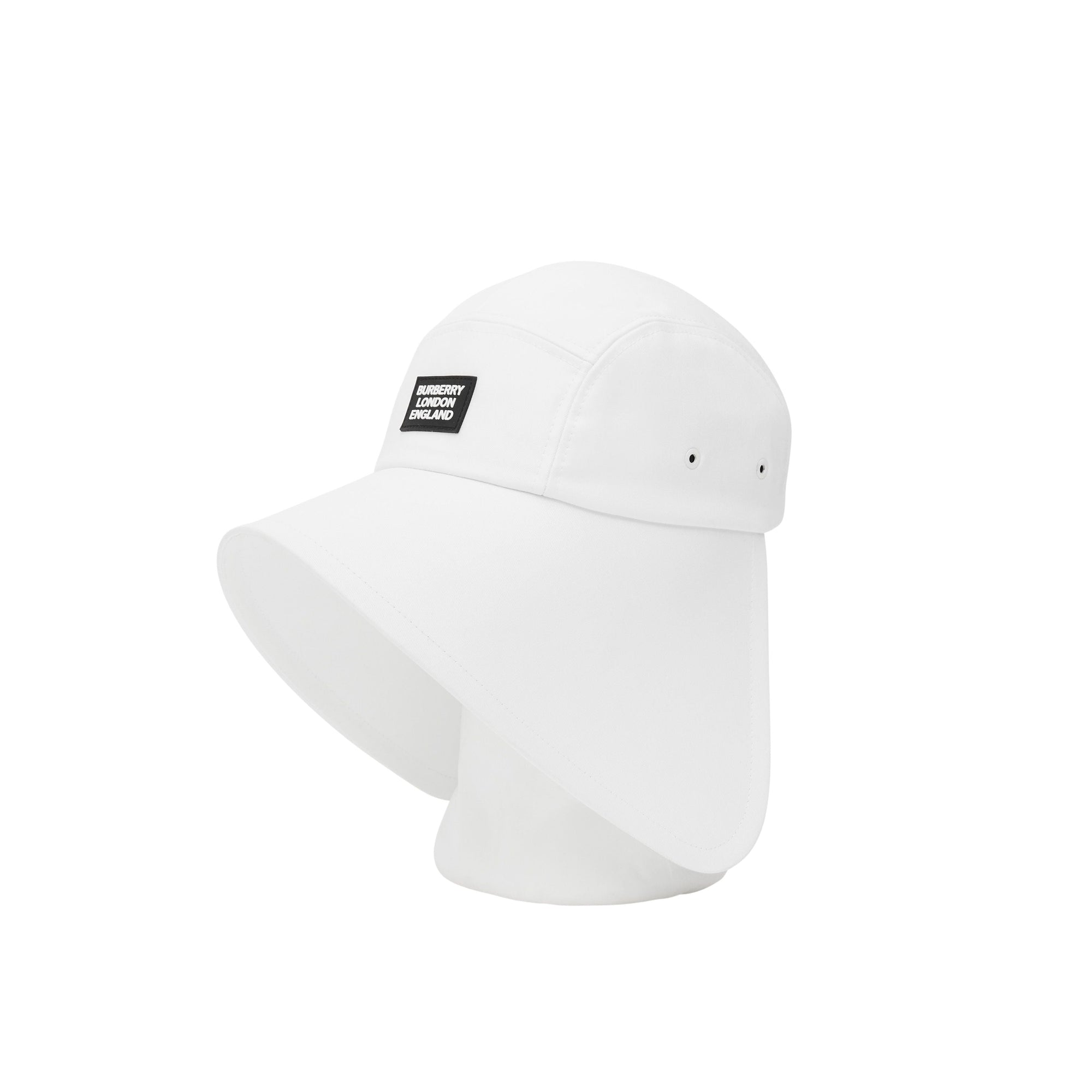 Casquette à bords larges en coton avec logo appliqué - Blanc optique