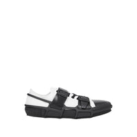 Sneakers webb en coton et cuir - Noir