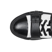 Sneakers webb en coton et cuir - Noir