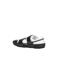 Sneakers webb en coton et cuir - Noir