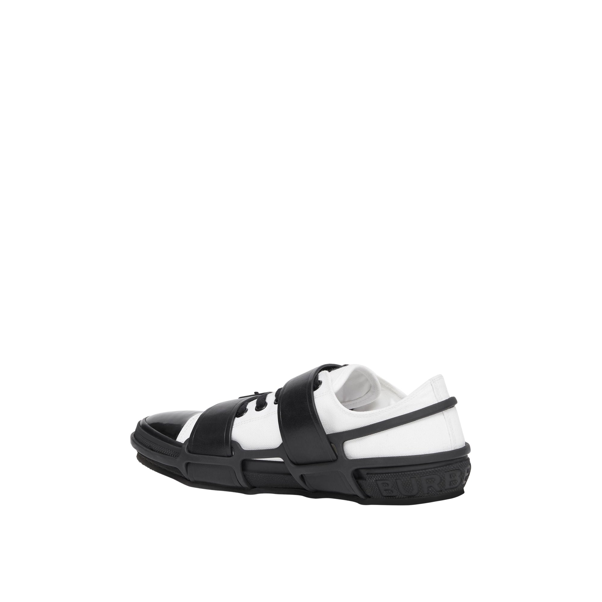 WHITE/BLACK Sneakers Webb en coton et cuir