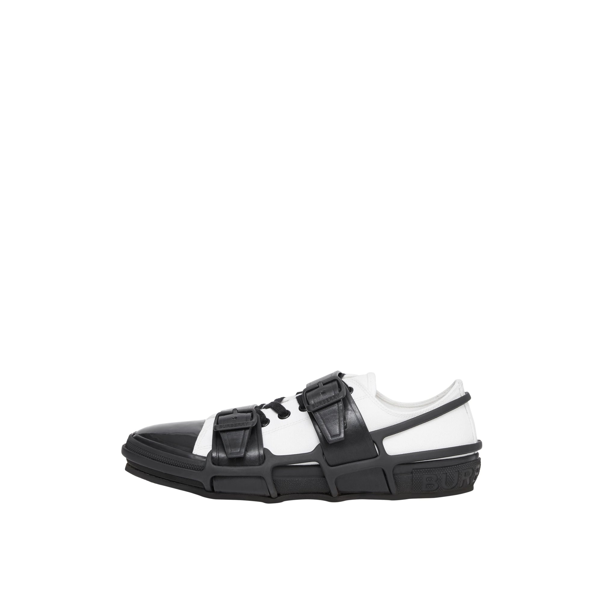 WHITE/BLACK Sneakers Webb en coton et cuir