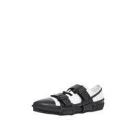Sneakers webb en coton et cuir - Noir