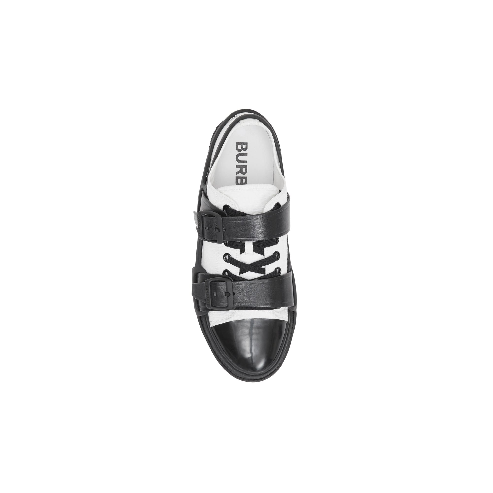 WHITE/BLACK Sneakers Webb en coton et cuir