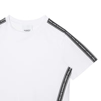 WHITE T-shirt en coton avec bandes à logo