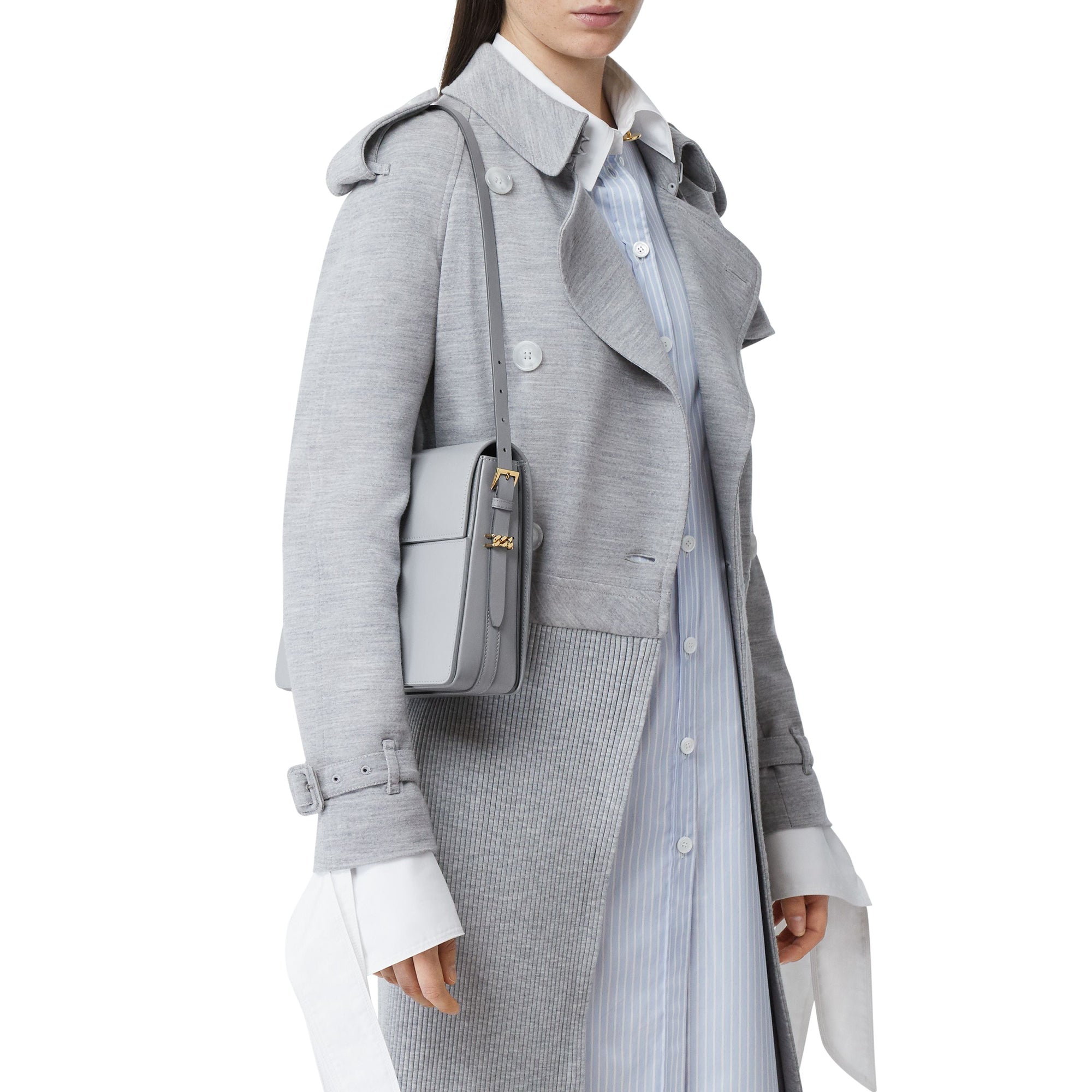 Grand sac grace en cuir - Gris