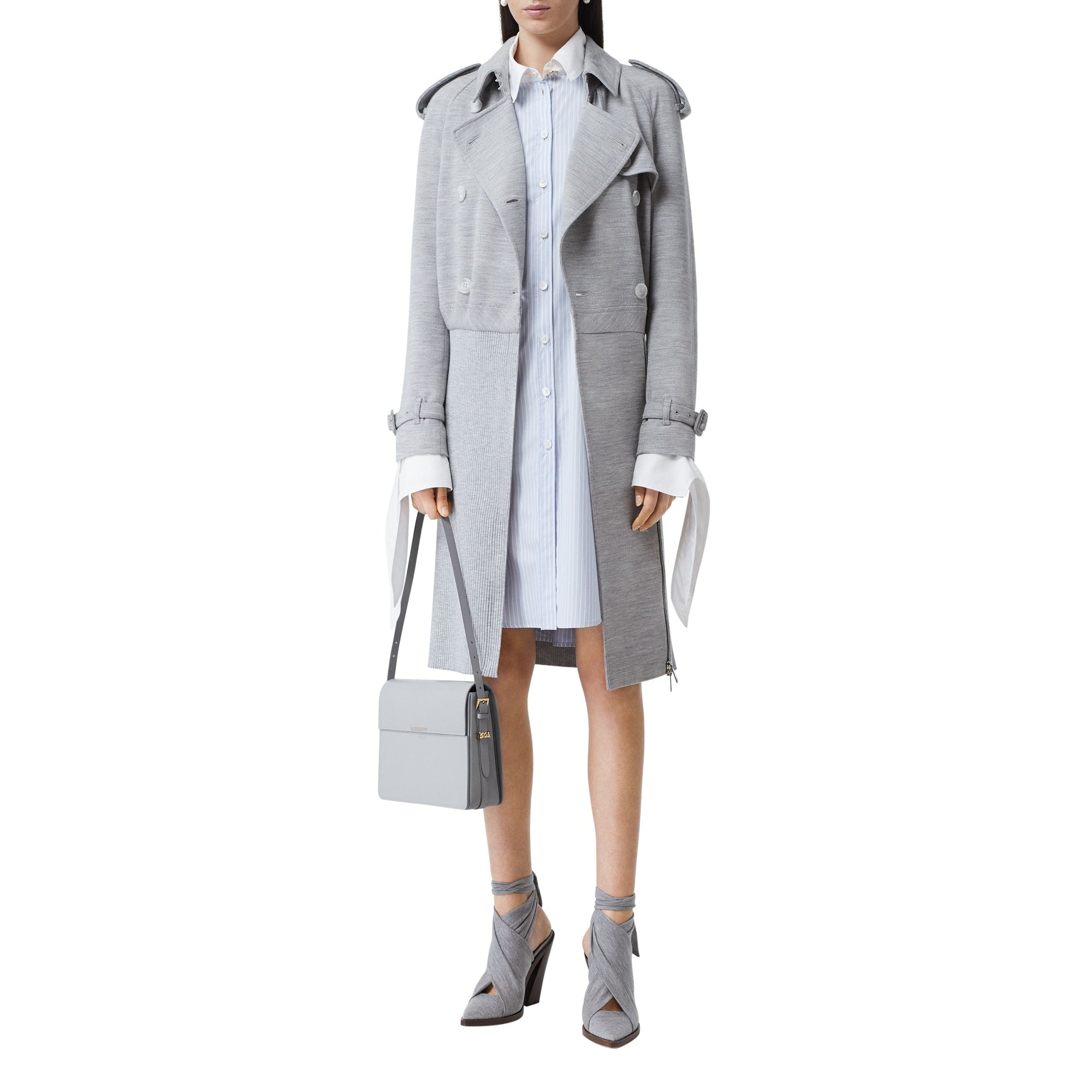 Grand sac grace en cuir - Gris