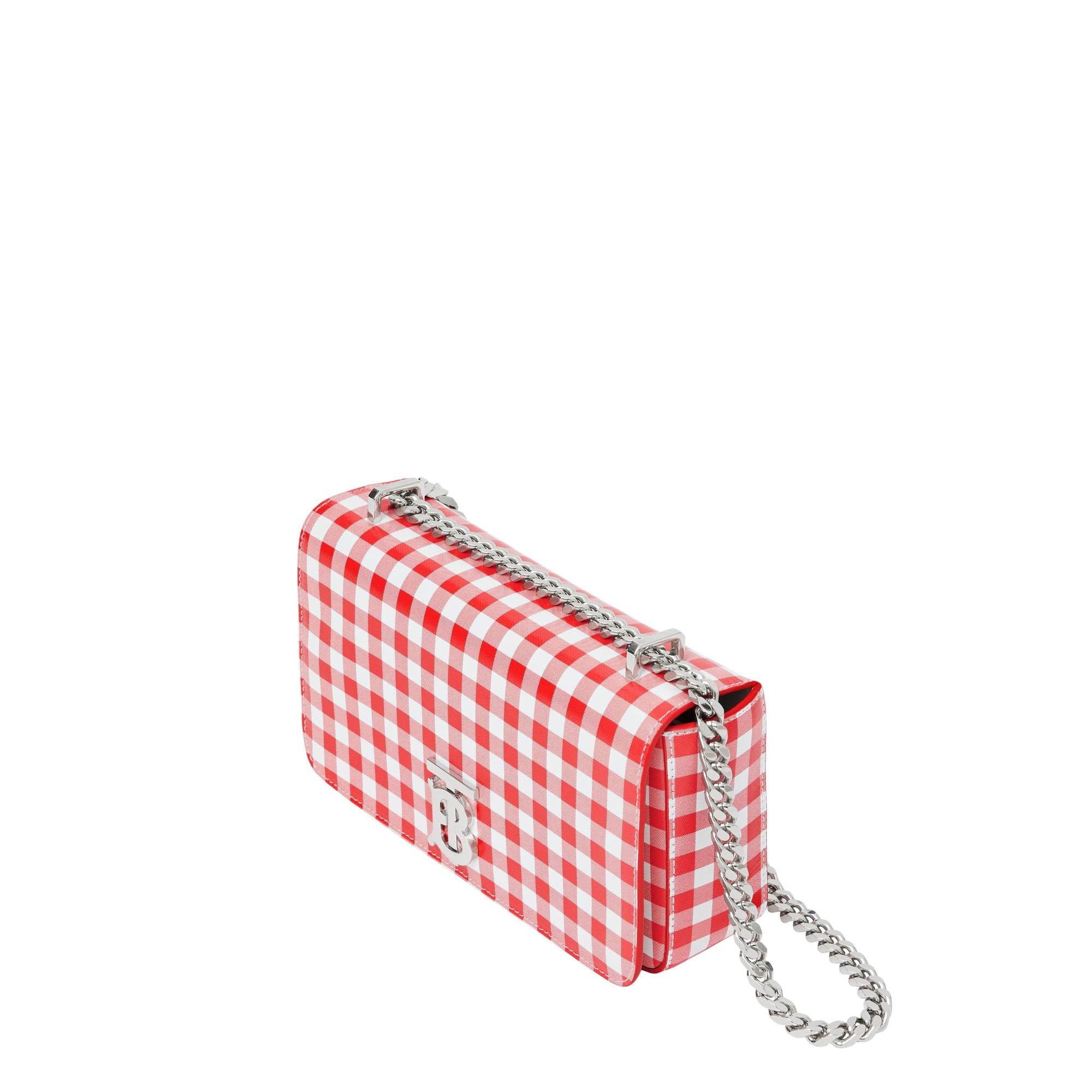 Petit sac lola en cuir vichy - Blanc & rouge