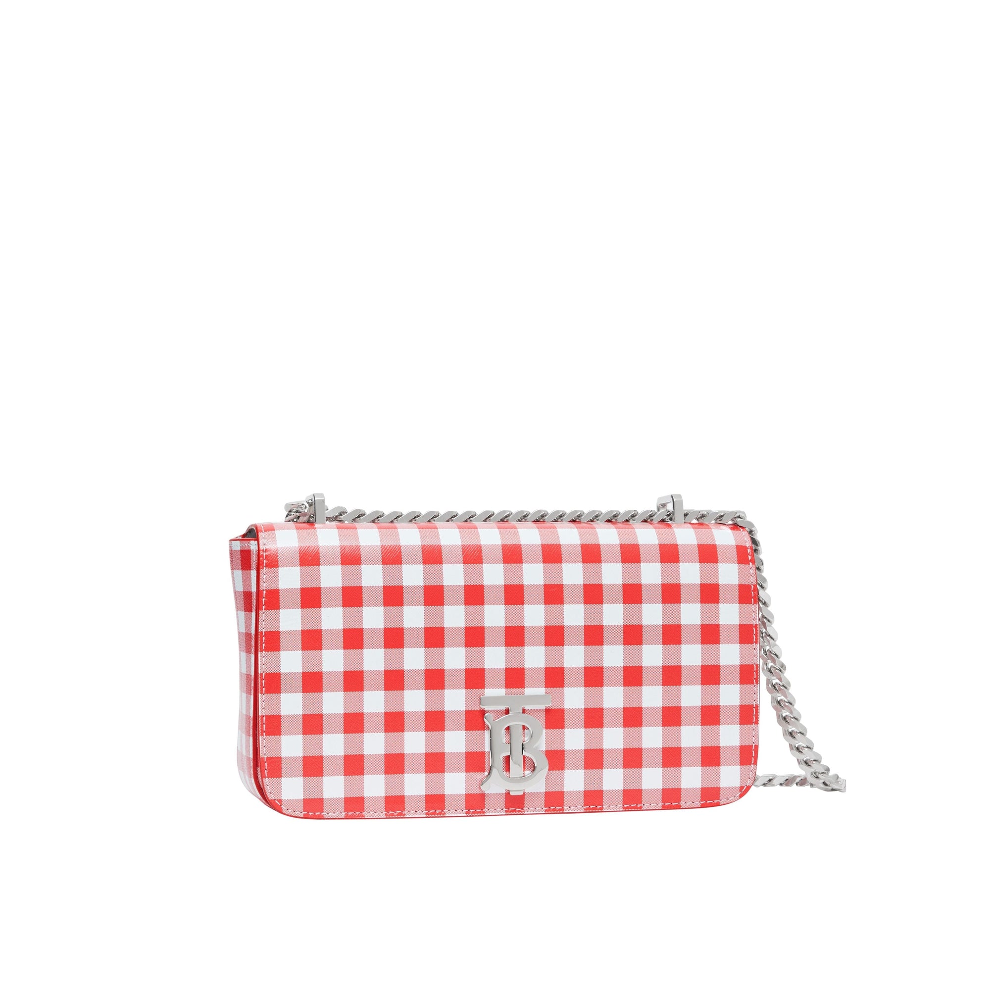 Petit sac lola en cuir vichy - Blanc & rouge