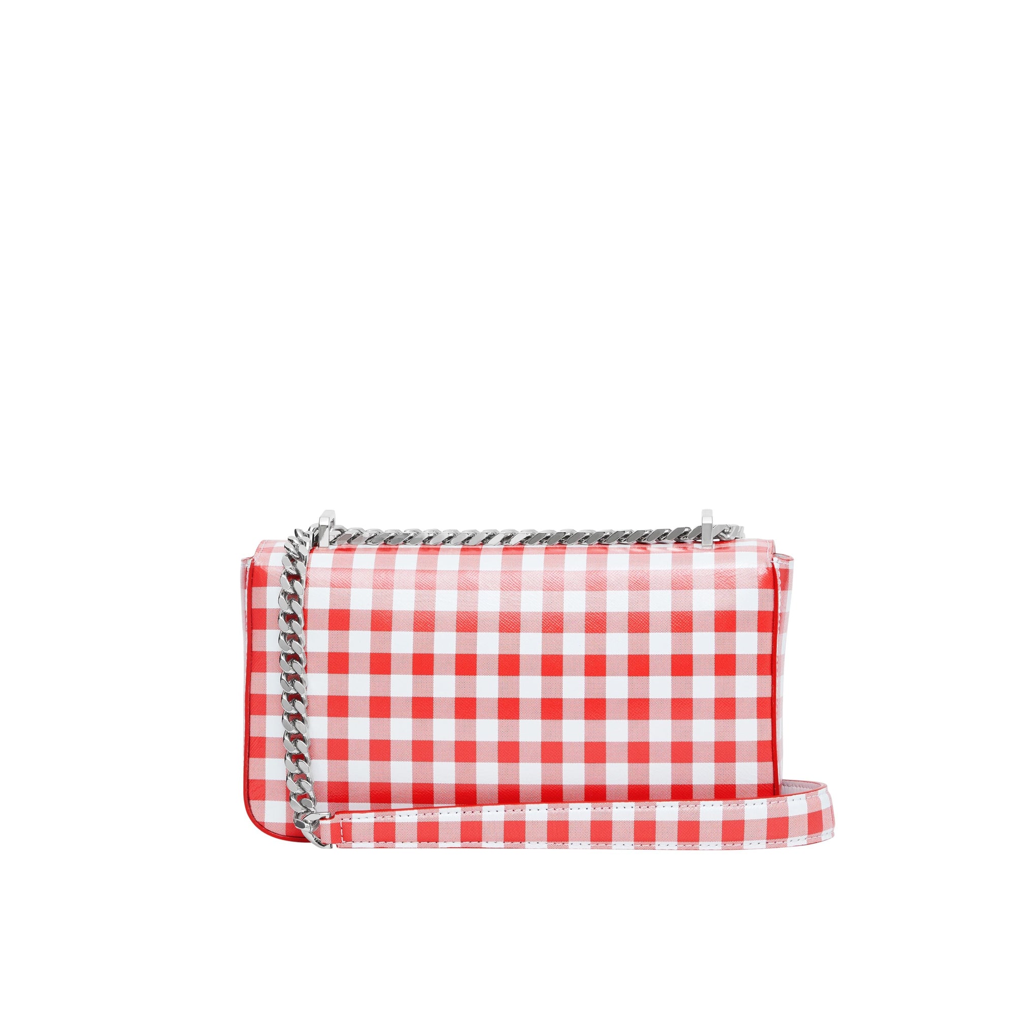 Petit sac lola en cuir vichy - Blanc & rouge