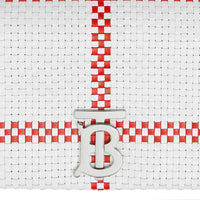 Sac banane lola en cuir tressé - Blanc & rouge