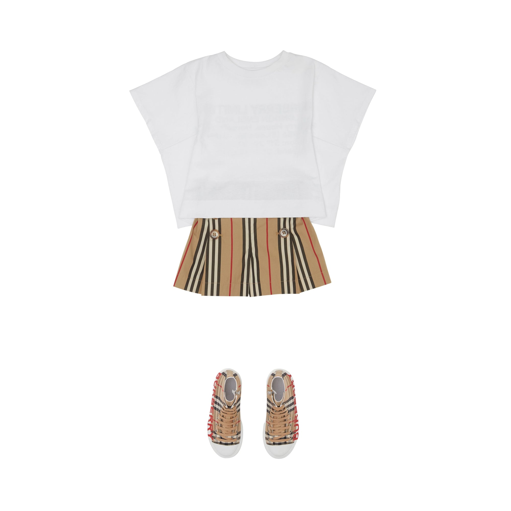 ARCHIVE BEIGE IP S Short de marin en coton à rayures iconiques