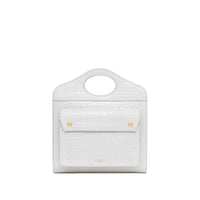 Mini sac pocket en cuir embossé - Gris galet clair