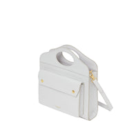 Mini sac pocket en cuir embossé - Gris galet clair