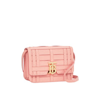 Petit sac TB en cuir tissé - Rose Blush