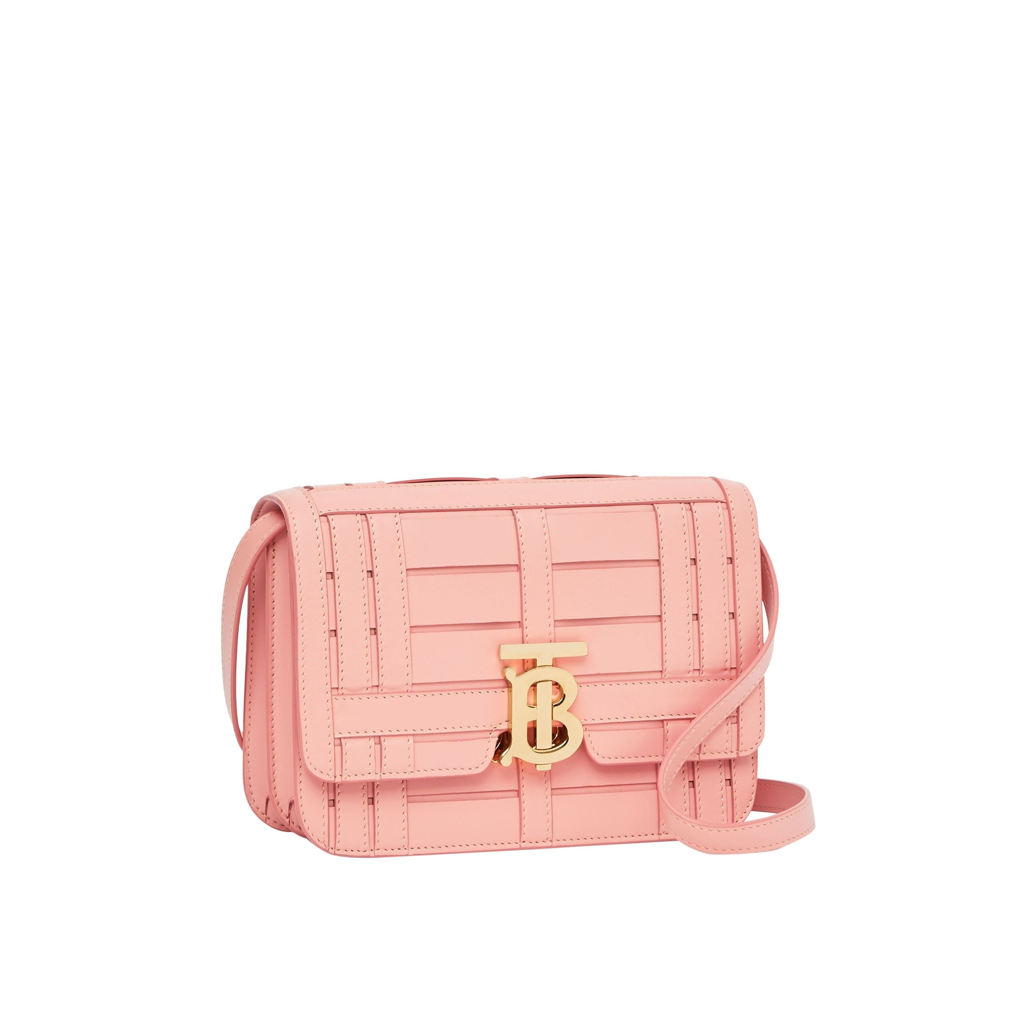 Petit sac tb en cuir tissé - Rose blush