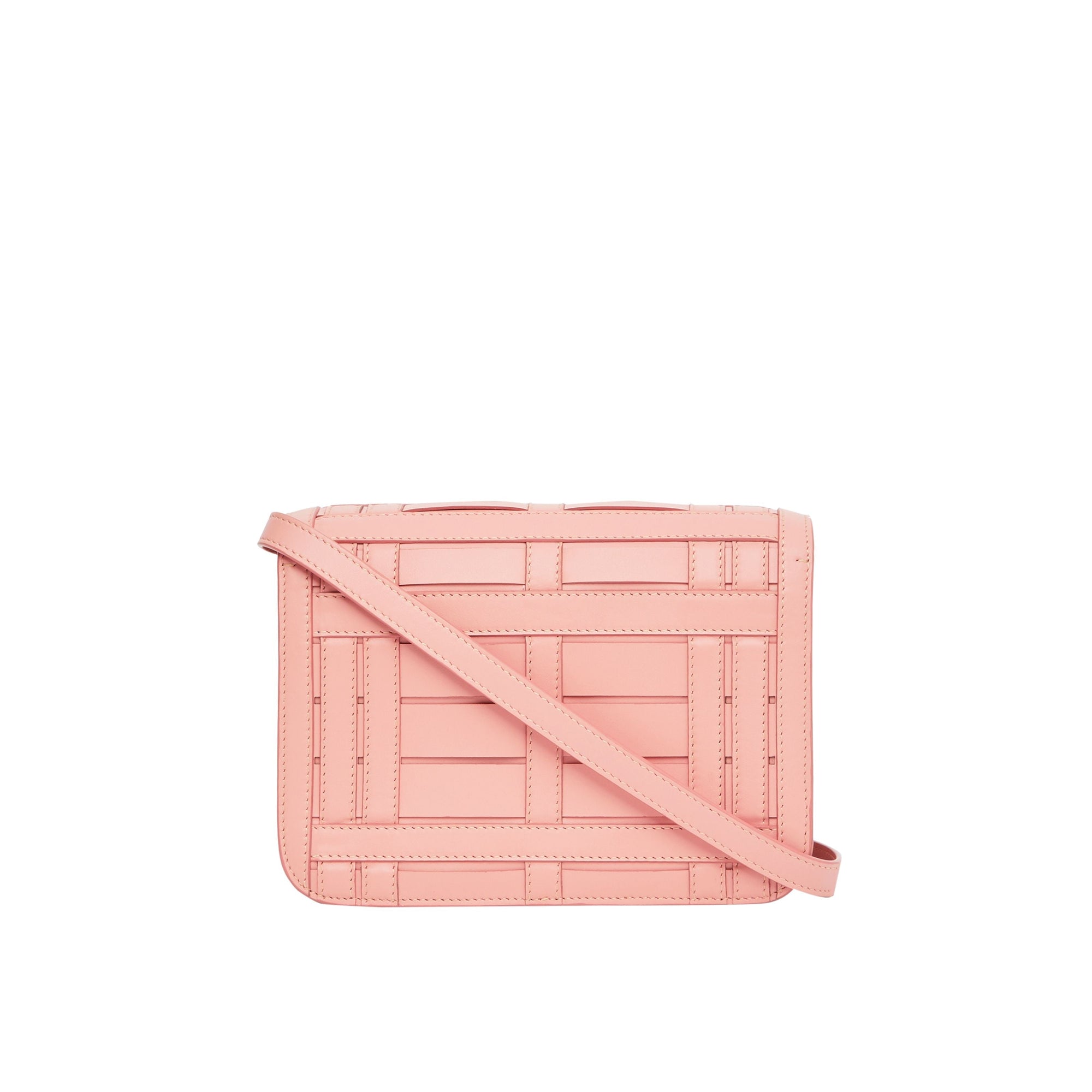 Petit sac tb en cuir tissé - Rose blush