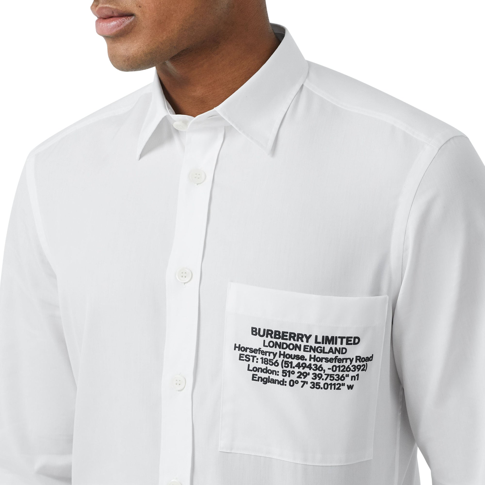 OPTIC WHITE Chemise en coton avec coordonnées géographiques