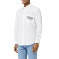 OPTIC WHITE Chemise en coton avec coordonnées géographiques