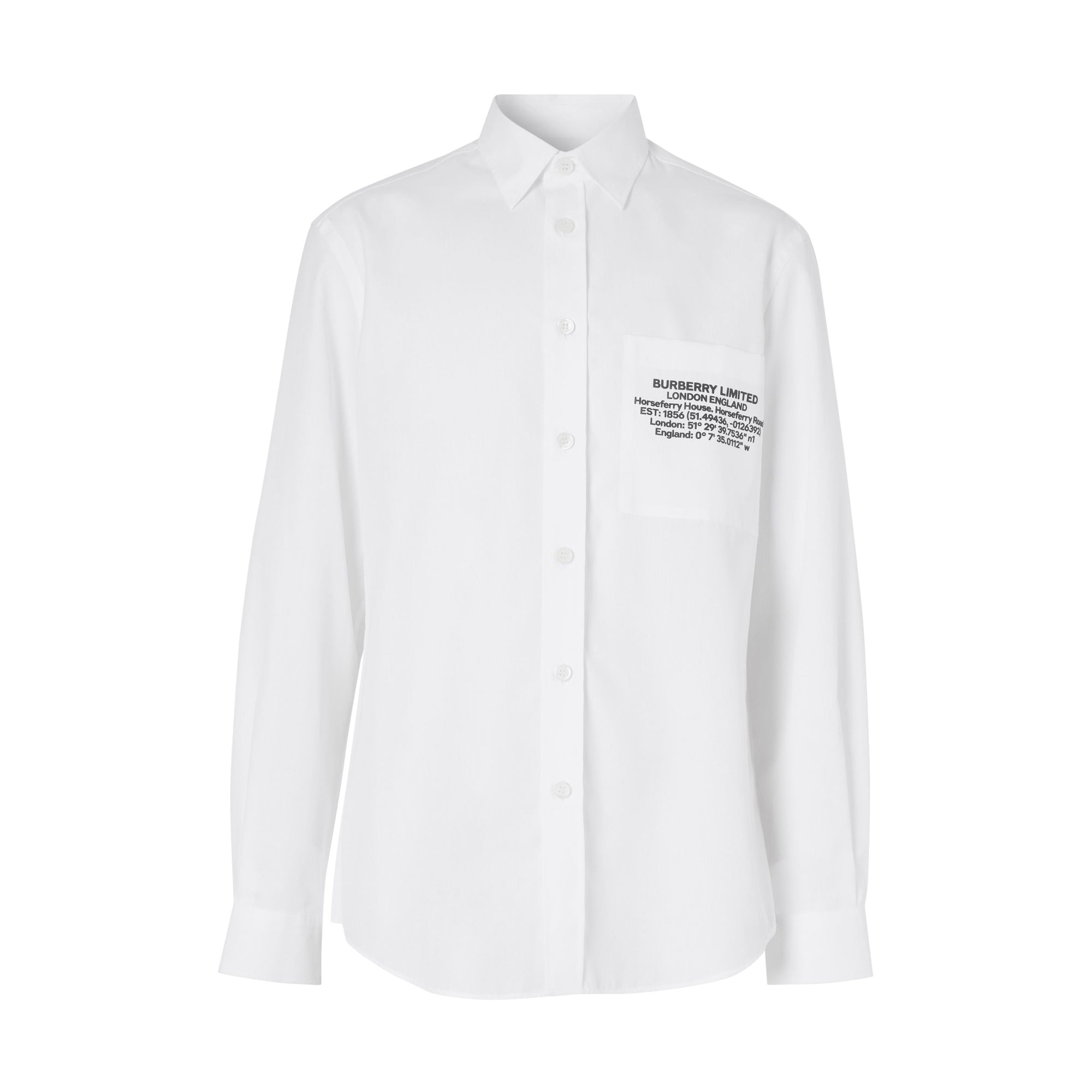 OPTIC WHITE Chemise en coton avec coordonnées géographiques