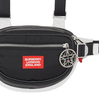 Sac à dos banane cannon en econyl® avec logo appliqué - Noir & blanc & rouge