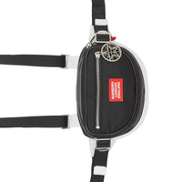 Sac à dos banane cannon en econyl® avec logo appliqué - Noir & blanc & rouge