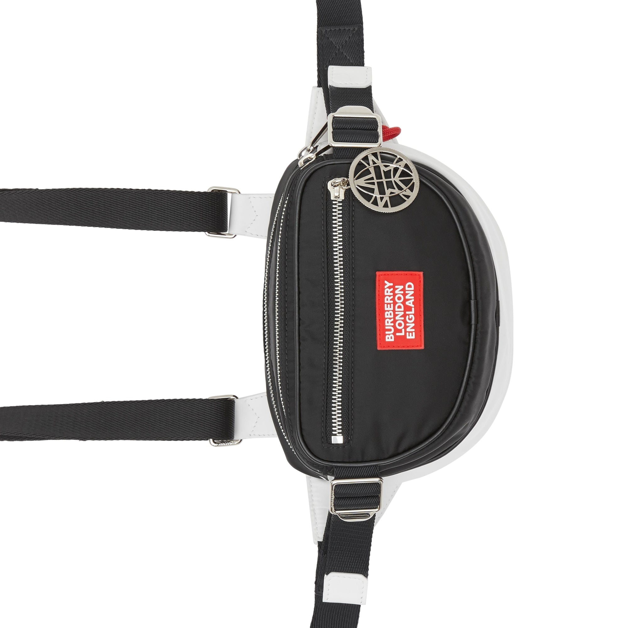 Sac à dos banane cannon en econyl® avec logo appliqué - Noir & blanc & rouge