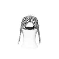 Casquette à bords larges check avec logo appliqué - Noir & blanc